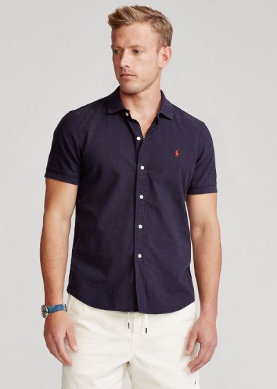 Camisa Oxford Polo Ralph Lauren Hombre Azul Marino - Classic Fit Polo Collar - EHRKU4063